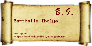 Barthalis Ibolya névjegykártya